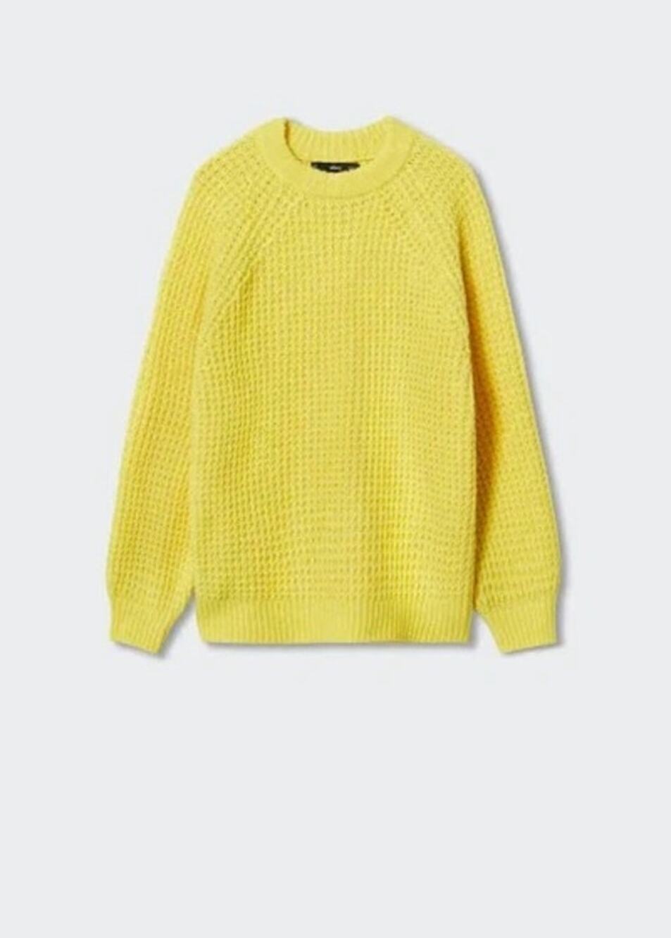 Mango Reverse Knit Sweater Yellow Sz XXL